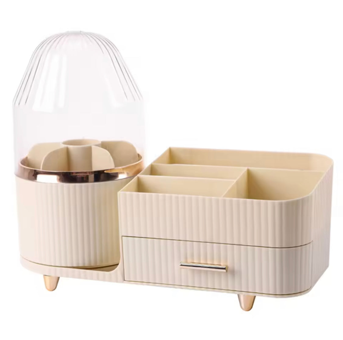 360° Rotating Cosmetic Storage Box, Makeup Organizer Box, Makeup Brushes Organizer, Cosmetic Organizer Box With Drawer and Compartments 360° Rotating Cosmetic Storage Box, Makeup Organizer Box, Makeup Brushes Organizer, Cosmetic Organizer Box With Drawer and Compartments
